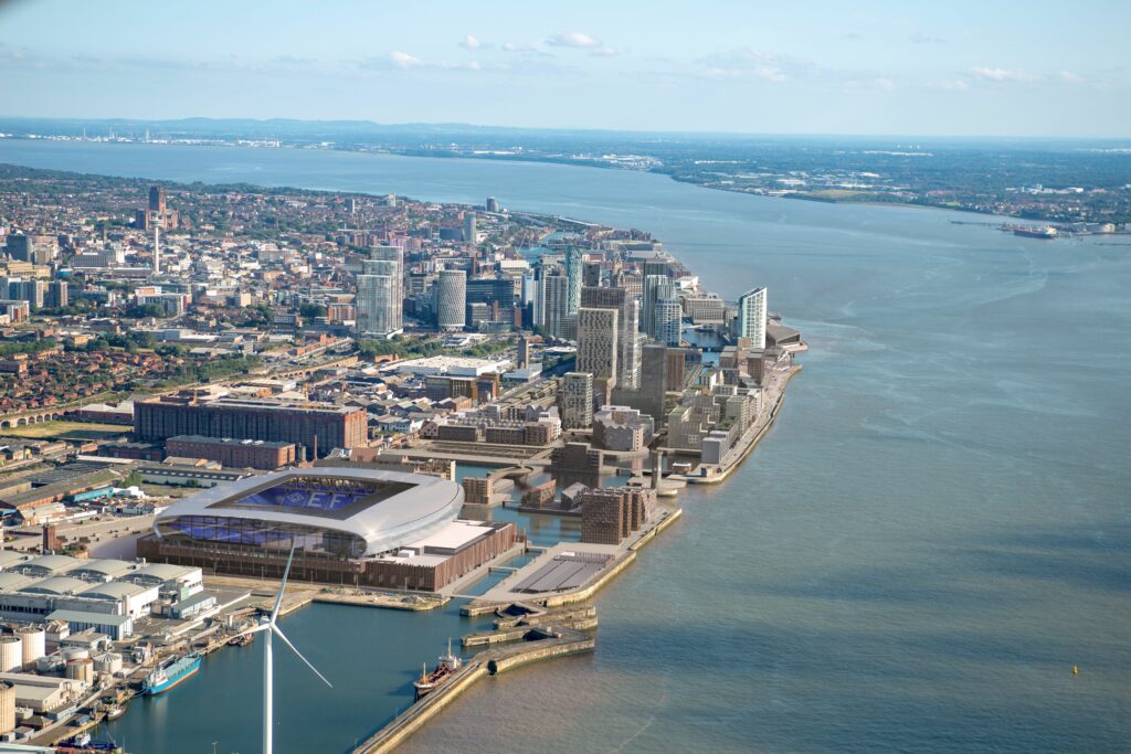 Liverpool Waters aerial CGI artist's impression.