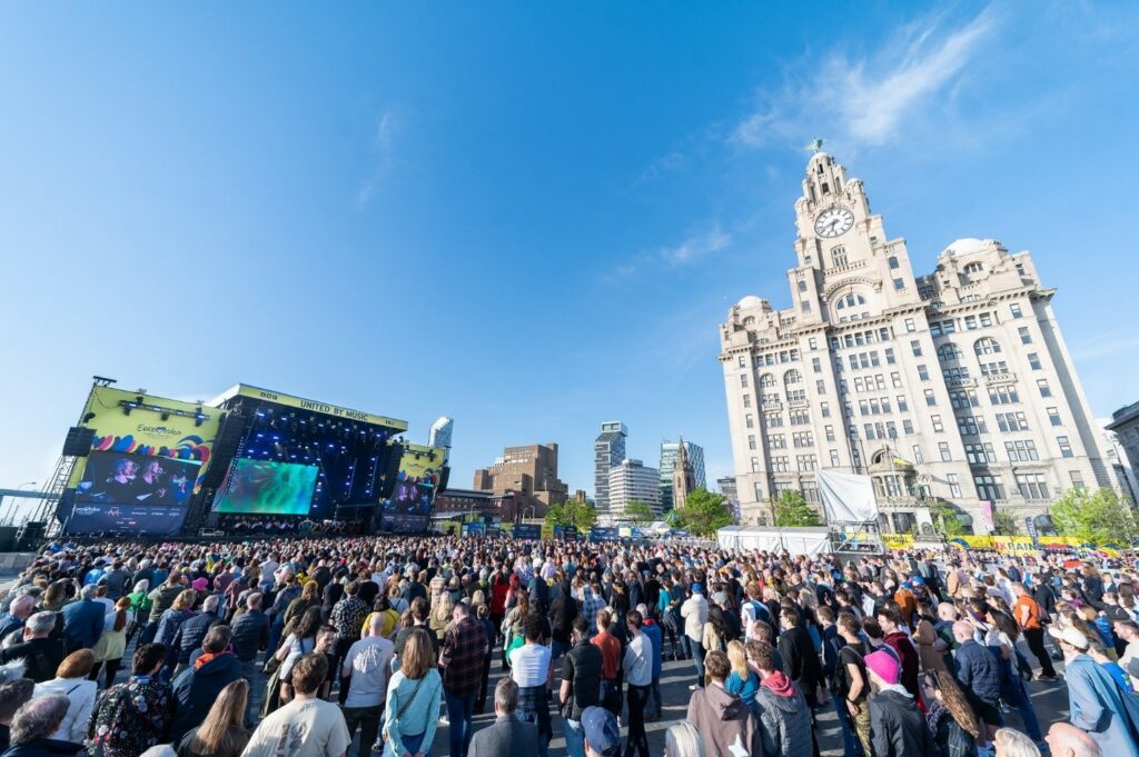 Crowds at the official Eurovision Village ©Liverpool City Council