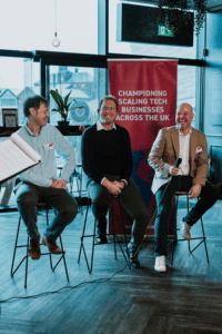 Image from Liverpool City Region's Tech Climbers 2023 - First panel from the event – Will Roberts (Rathbones), Daniel Hayhurst (Brabners) and Graeme Murray (Marks & Clerk)