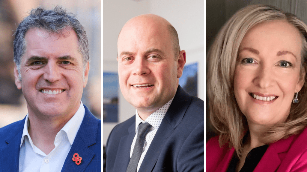 l-r: Steve Rotheram, Mayor of Liverpool City Region, Cllr Liam Robinson, Leader of Liverpool City Council and Katherine Fairclough, Chief Executive of Liverpool City Region Combined Authority.