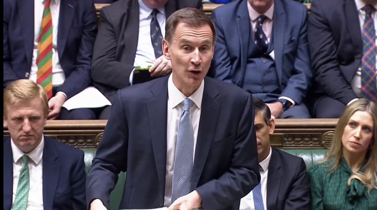Chancellor Jeremy Hunt delivers Budget to the House of Commons. Image from HM Treasury